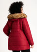 Quilted Faux Fur Trim Hooded Coat, BIKING RED image number 1