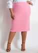 Plus Size Stretch Knit Pull On High Rise Midi Dress Pencil Skirts image number 0