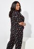 Kensie Printed Pajama Set, Black image number 1
