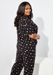 Kensie Printed Pajama Set, Black image number 1