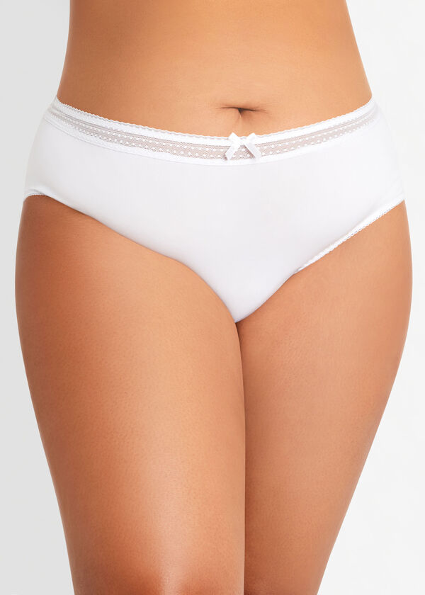 Micro & Dot Mesh Hipster Brief, White image number 0