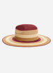Colorblock Raffia Panama Hat, Fig Leaf image number 3