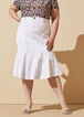 Frayed A Line Denim Skirt, White image number 1