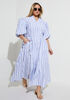 Striped Cotton Blend Maxi Dress, Blue image number 0