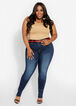 Belted Mid Rise Ankle Skinny Jean, Dk Rinse image number 2