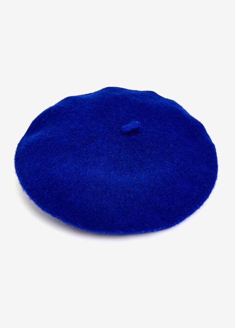 Faux Brushed Wool Beret, Sodalite image number 2
