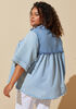 Two Tone Chambray Swing Top, Denim image number 1