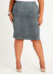 Faux Suede Moto Pencil Skirt, Silver Filigree image number 0
