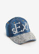 Denim Rhinestone Sexy Baseball Hat, Denim image number 0