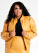 Faux Leather Puff Sleeve Jacket, Pale Gold image number 0