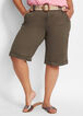 Belted Cuffed Bermuda Shorts, Olive Night image number 0