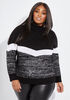Colorblock Turtleneck Sweater, Black image number 0
