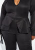 Tiered Peplum Jumpsuit, Black image number 2