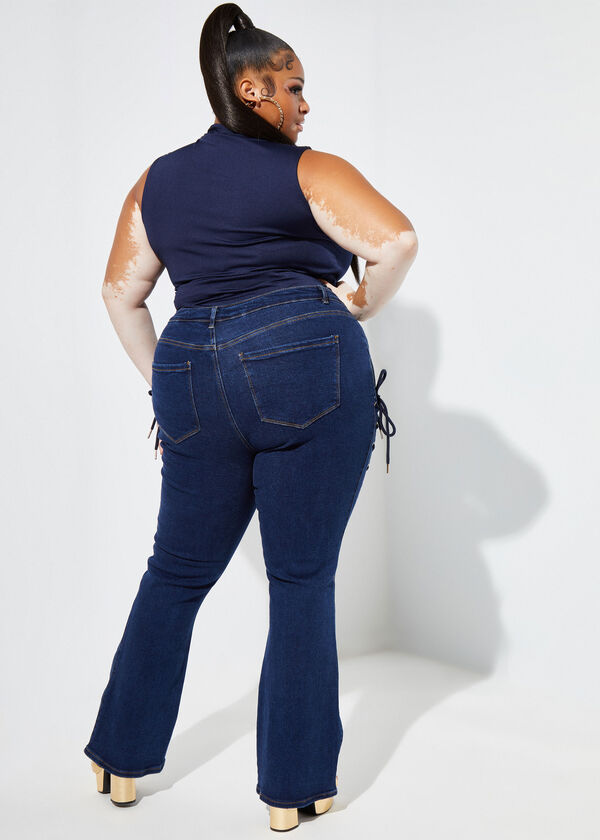 The Aki Flared Jeans, Indigo image number 1