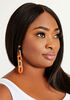 Gold Tone Chain Link Earrings, SPICY ORANGE image number 1