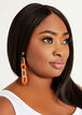 Gold Tone Chain Link Earrings, SPICY ORANGE image number 1