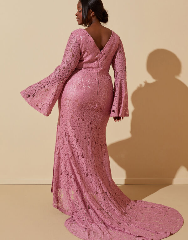 Corded Lace Front Split Gown, Foxglove image number 1