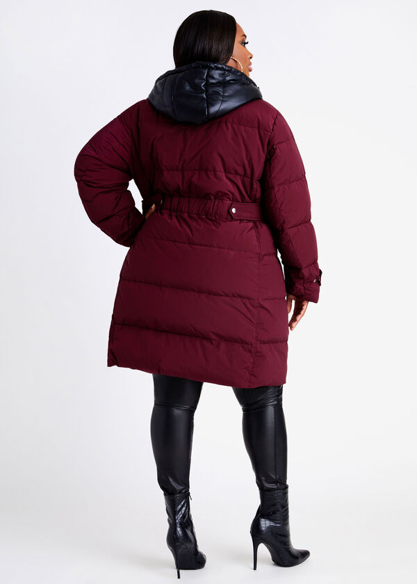 Vince Camuto Paneled Puffer Coat, Red image number 1