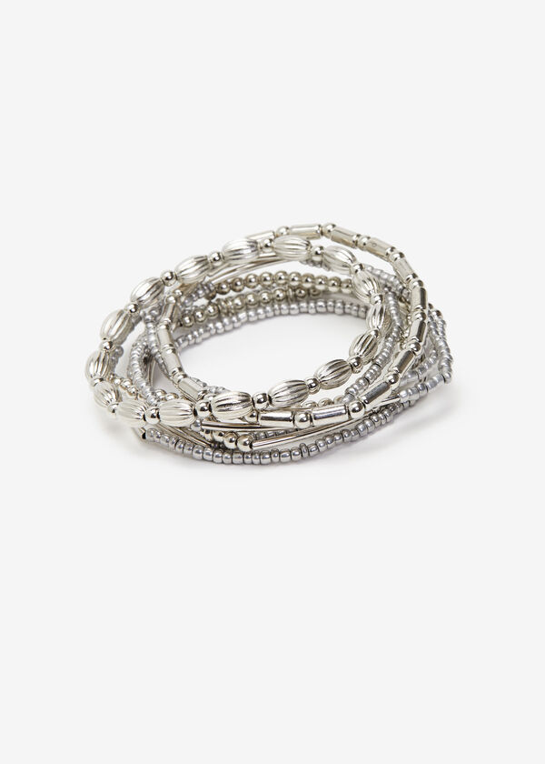 Silver Tone Stretch Bracelets, Silver image number 0