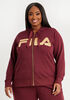 FILA Curve Full Zip Logo Hoodie, Tawny Port image number 0