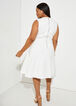 A Line Denim Dress, White image number 1