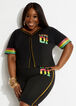 Trendy Plus Size Colorblock Graphic Baseball Crop Button Up Jersey Top image number 0