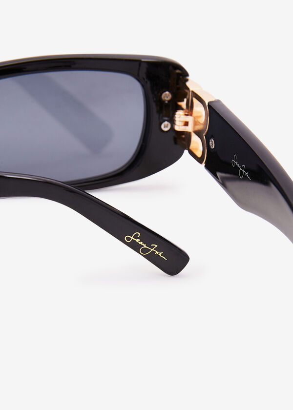 Sean John Rectangle Sunglasses, Black image number 2