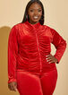 Ruched Velvet Jacket, Red image number 3
