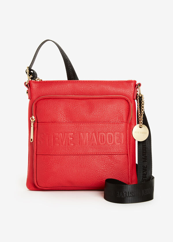 Trendy Designer Steve Madden BNeo Logo Faux Leather Chic Crossbody Bag