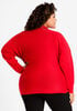 Chainlink Mock Neck Dolman Sweater, Barbados Cherry image number 1