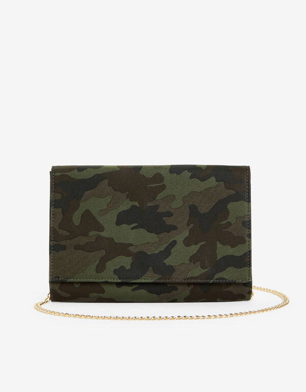 Camo Chain Strap Shoulder Bag, Olive image number 0