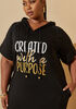 Purpose Graphic Hooded Dress, Black image number 2