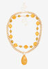 Gold Layer Beaded Pendant Necklace, Nugget Gold image number 0