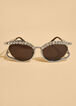 Cutout Crystal Cat Eye Sunglasses, Silver image number 3