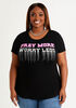 Pray More Worry Less Graphic Tee, Black image number 0