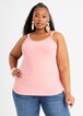 Plus Size Knot Front Top Plus Size Cotton Tank Tops For Women image number 0
