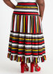 Stripe Ruffle High Waist Maxi Skirt, Tango Red image number 1
