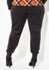 Plaid Stretch Knit Joggers, Black Combo image number 1