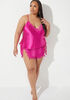 In Bloom Satin Cami Set, Fuchsia image number 2