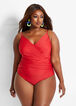 Nicole Miller Crisscross One Piece, Red image number 0