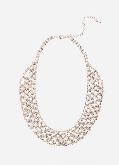 Rosegold Diamond Collar Necklace, Rose image number 0
