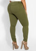 Distressed Army Patch Skinny Jean, Military Olive image number 1