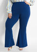 Plus Size Crepe Stretch High-Waist Super Flare Pull On Pants image number 0