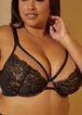 Lace And Mesh Underwire Bra, Black image number 2