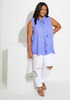 Ruffle Trimmed Tie Neck Top, Very Peri image number 3