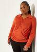 Plus Size long sleeve top plus size shirt ruching top plus size tops image number 0