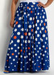 Belted Dot Flared Maxi Skirt, Sodalite image number 0