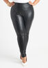 Striped Faux Leather Leggings, Black image number 0
