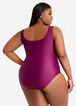 Raisins Curve Ruched 1pc Swimsuit, Purple image number 1