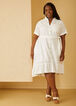 Embroidered Linen-Blend Dress, White image number 3